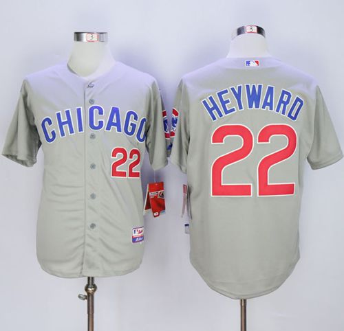 Cubs #22 Jason Heyward Grey Road Cool Base Stitched MLB Jersey - Click Image to Close